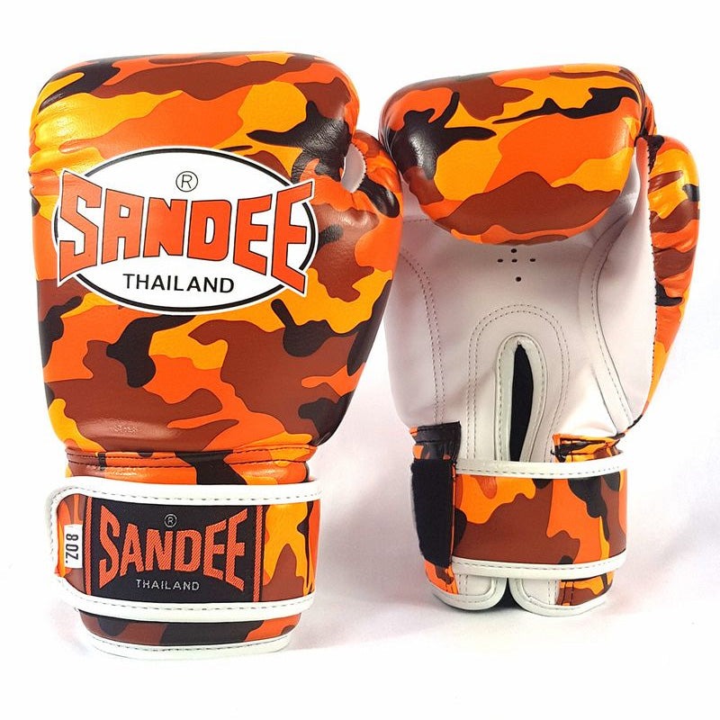 Sandee Kids Muay Thai Gloves Camo Orange