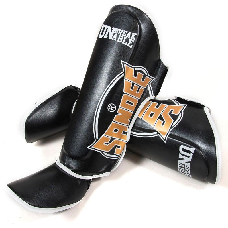 Sandee Cool-Tec Shin Guards Black/Gold