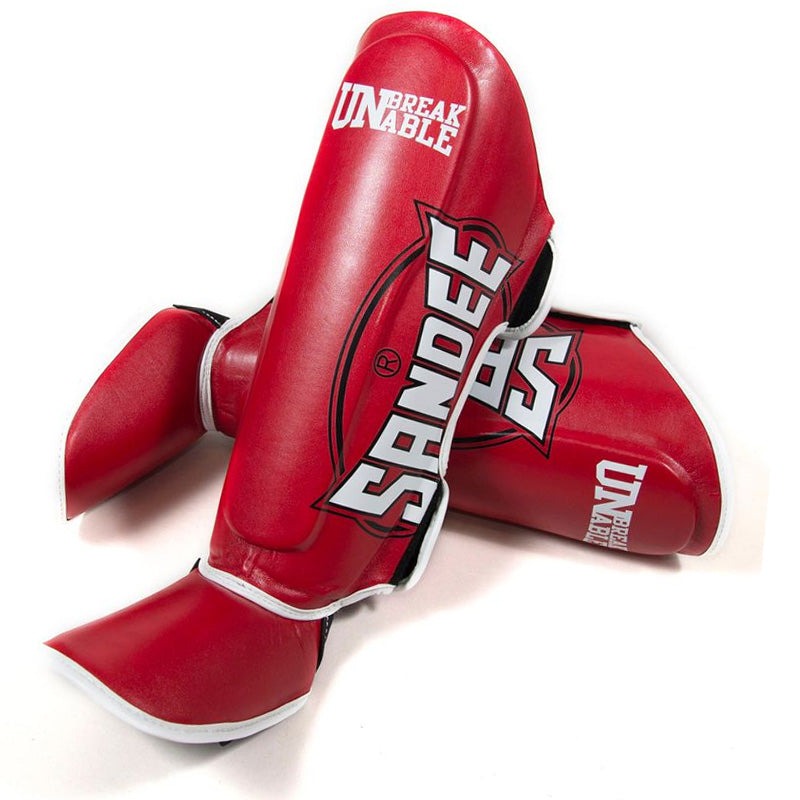 Sandee Cool-Tec Shin Guards Red/White