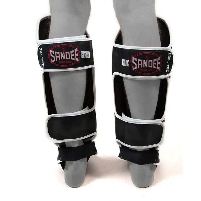 Sandee Cool-Tec Shin Guards Black/White/Red