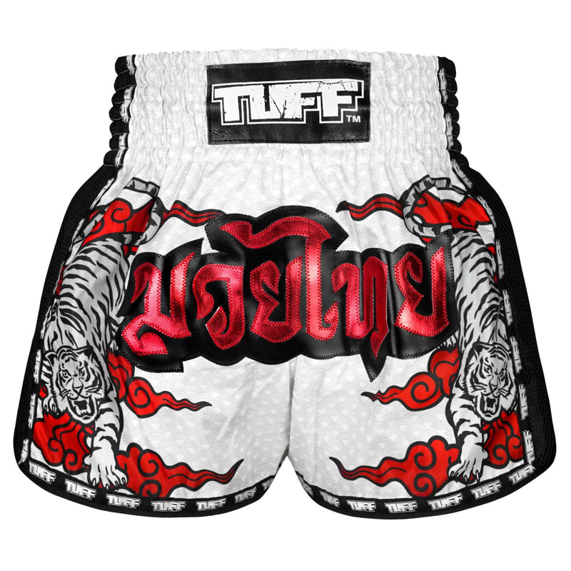 TUFF MSC121 Retro Shorts White Twin Tiger