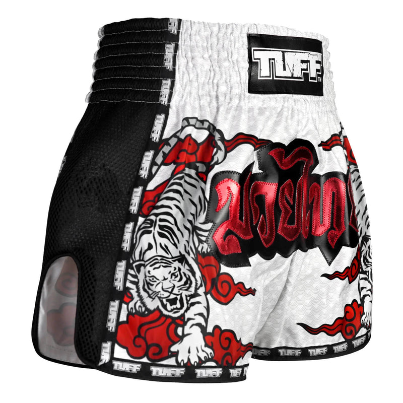 TUFF MSC121 Retro Shorts White Twin Tiger