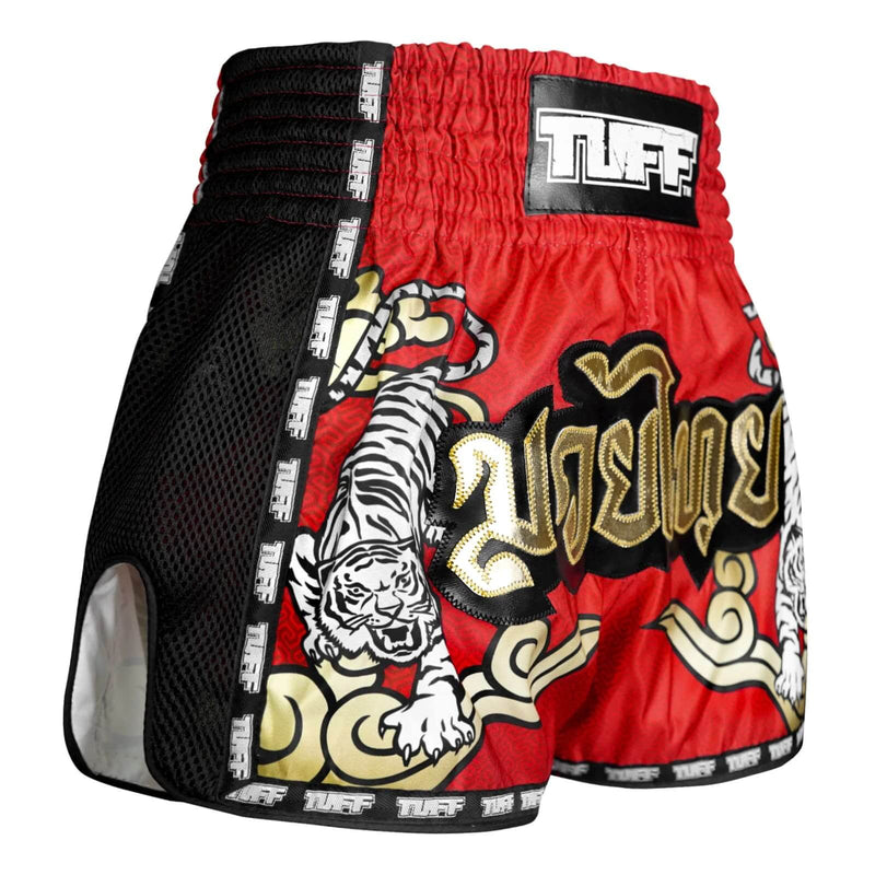 TUFF MSC122 Retro Shorts Red Twin Tiger