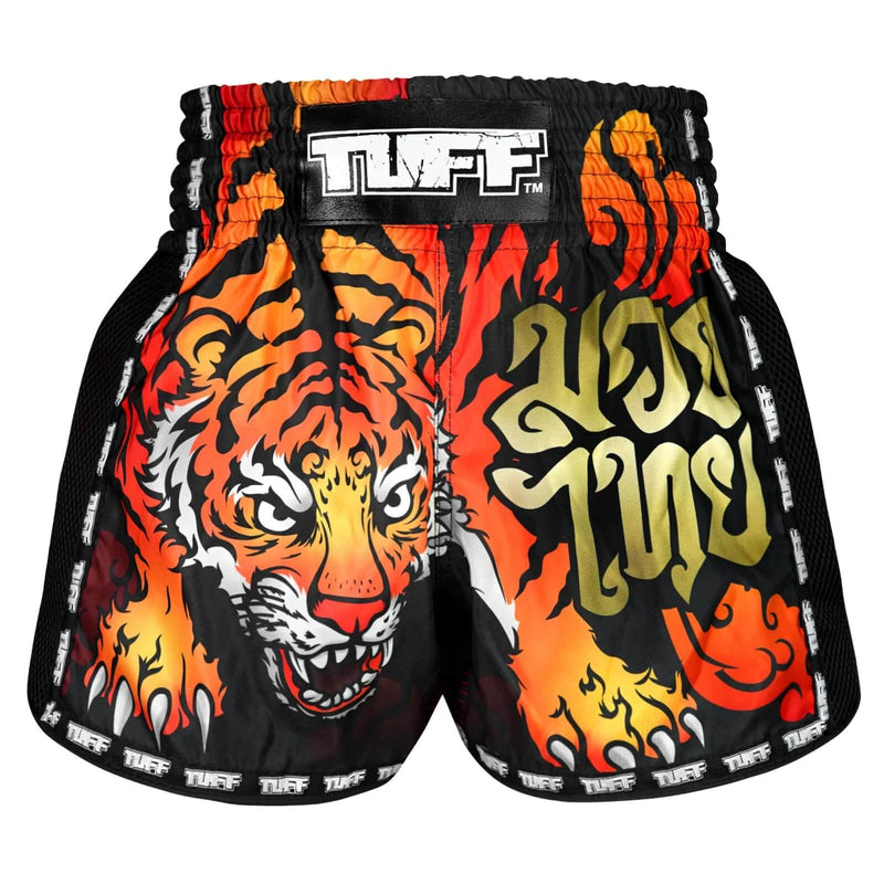 TUFF MSC125 Retro Shorts Black Furious Tiger