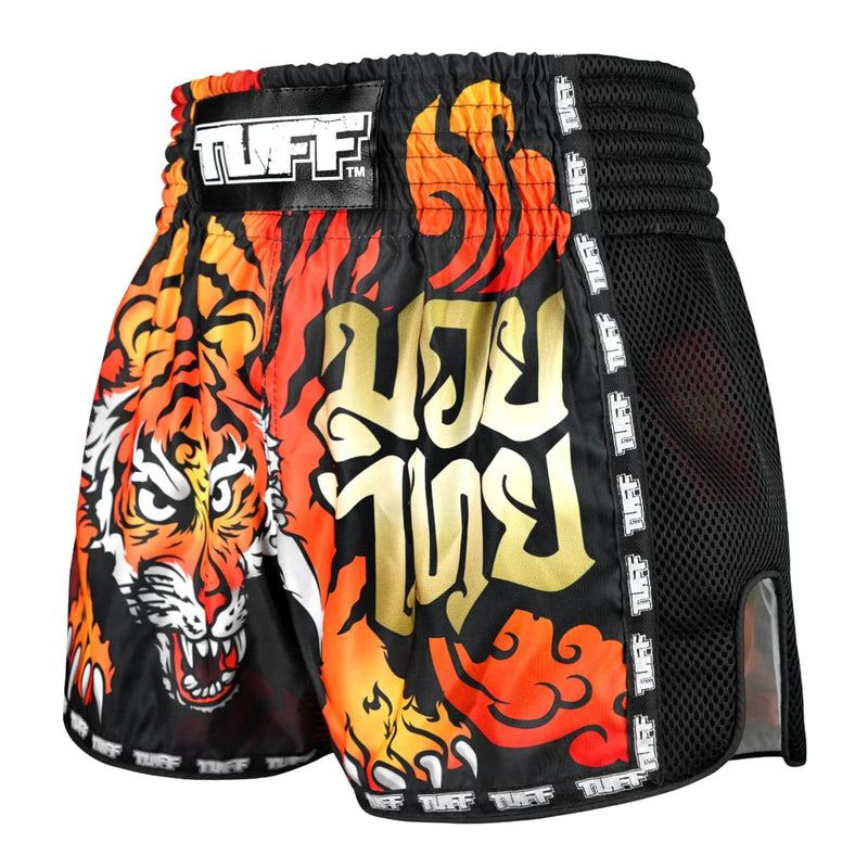 TUFF MSC125 Retro Shorts Black Furious Tiger