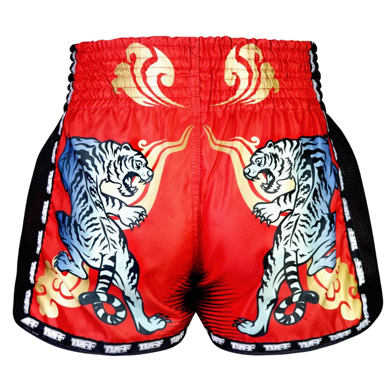 TUFF MSC126 Retro Shorts Red Furious Tiger