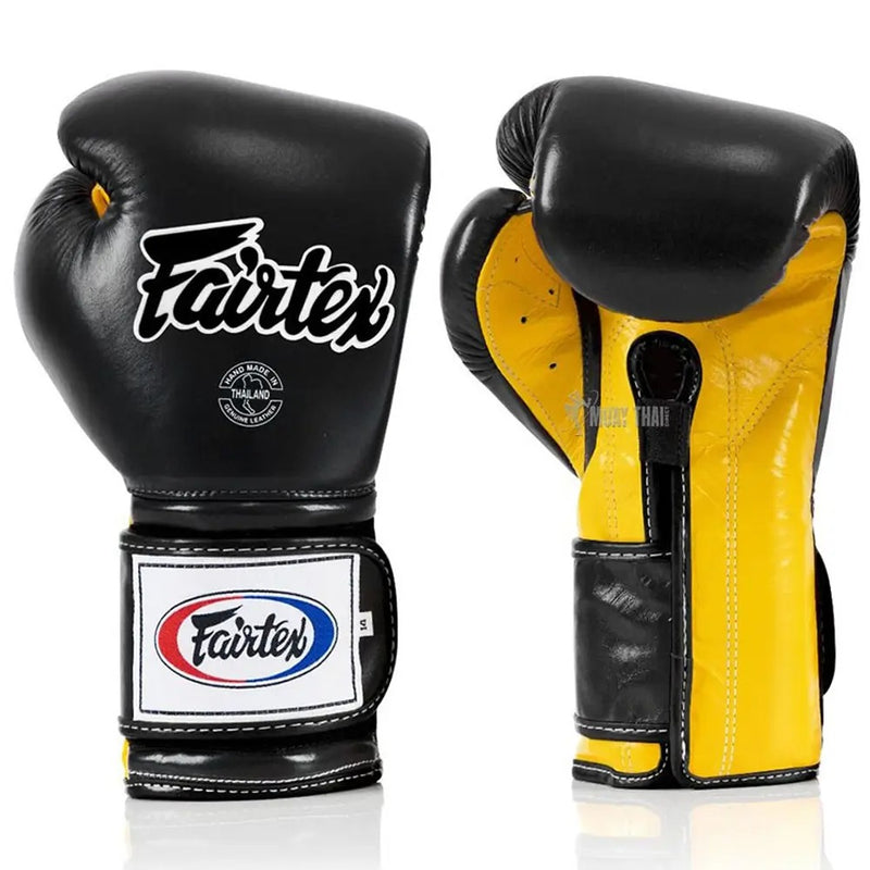 Fairtex BGV9 Mexican Style Boxing Gloves Black/Yellow