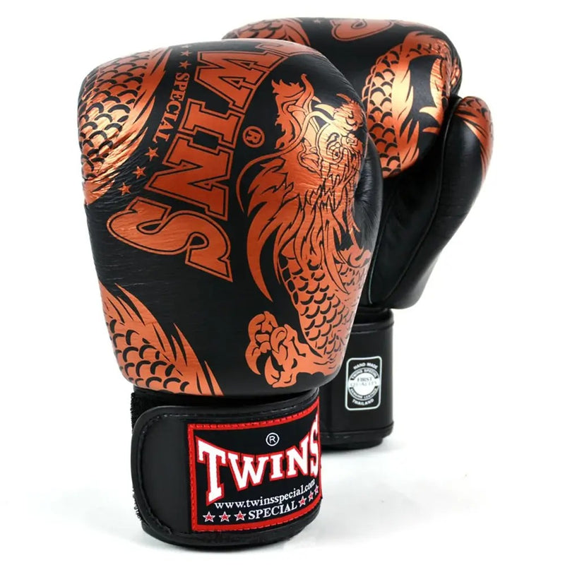 Twins FBGVL3-49 Dragon Boxing Gloves - Black/Copper