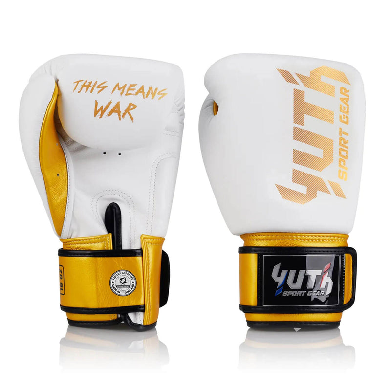 Yuth Boxing Gloves Gold Line White/Gold