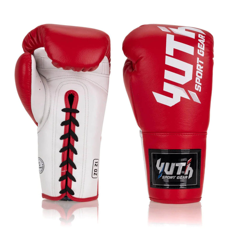 Yuth Boxing Gloves Lace-Up Red/White