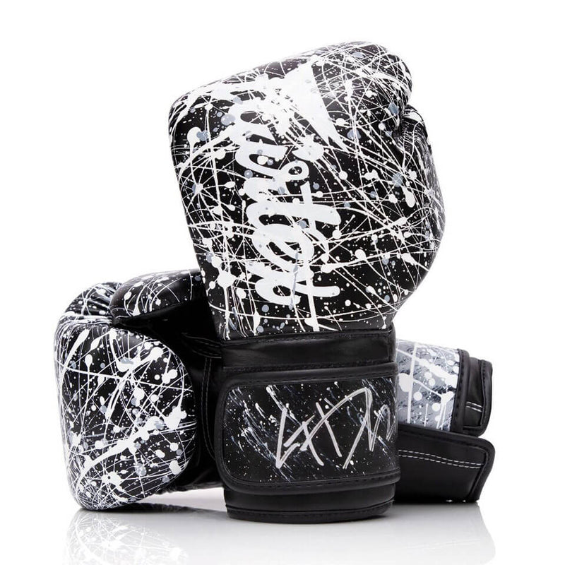 Fairtex BGV14PT The Painter Black Boxing Gloves Black/White