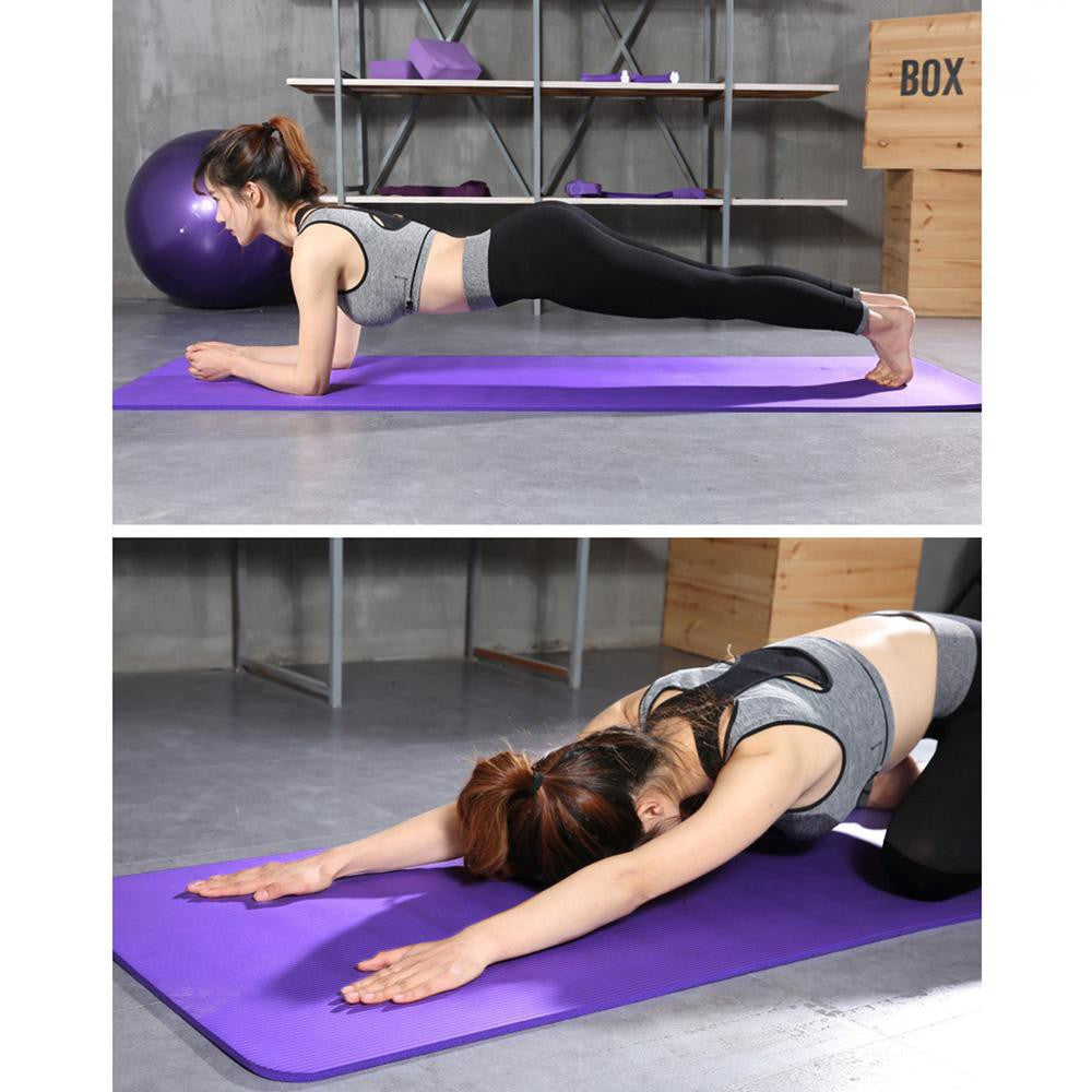 Ubungs Yogamatte 25 mm dick mit Tragegurt Schwarz